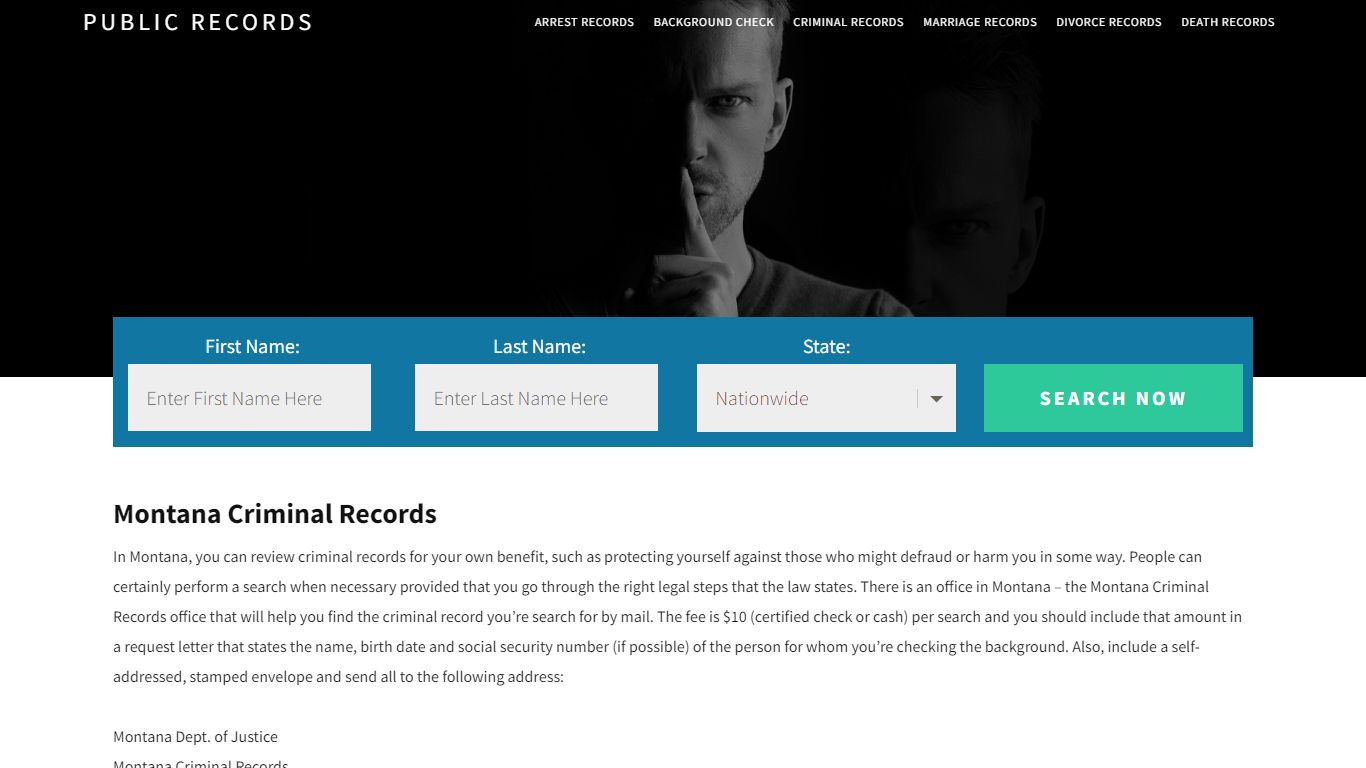 Montana criminal records - Public Records